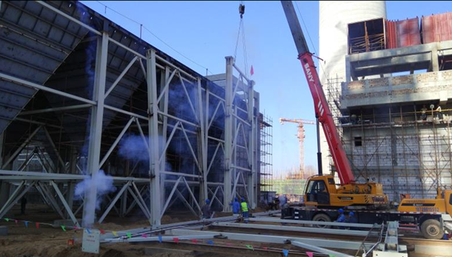 榆林趙石畔75T鍋爐布袋除塵器開(kāi)始安裝 榆林趙石畔75T鍋爐布袋除塵器開(kāi)始安裝